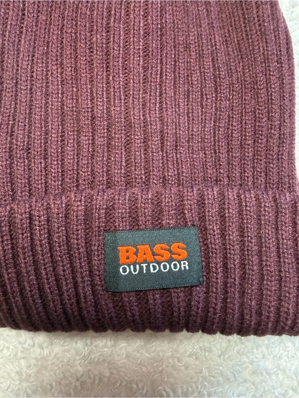 BASS Outdoor Ribbed Beanie - Plum/Deep Burgundy color